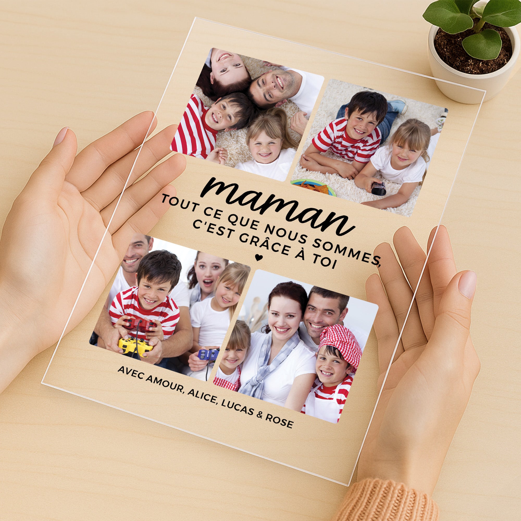 5137RFR3 plaque en acrylique personnalisee photo pour maman cest grace a toi 5137rkuma