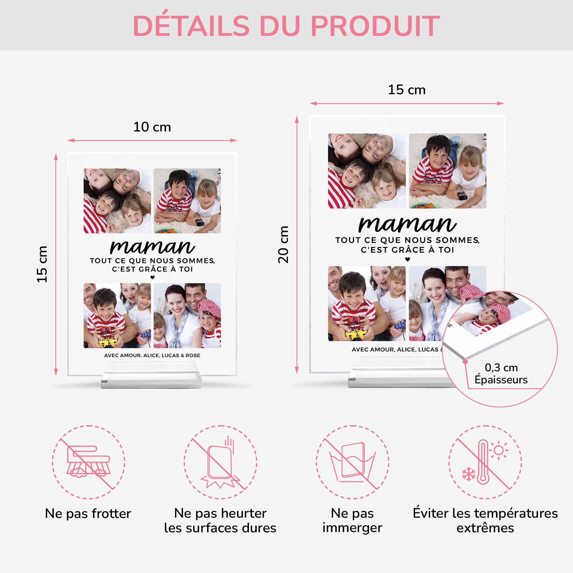 5137RFR4 plaque en acrylique personnalisee photo pour maman cest grace a toi 5137rkuma