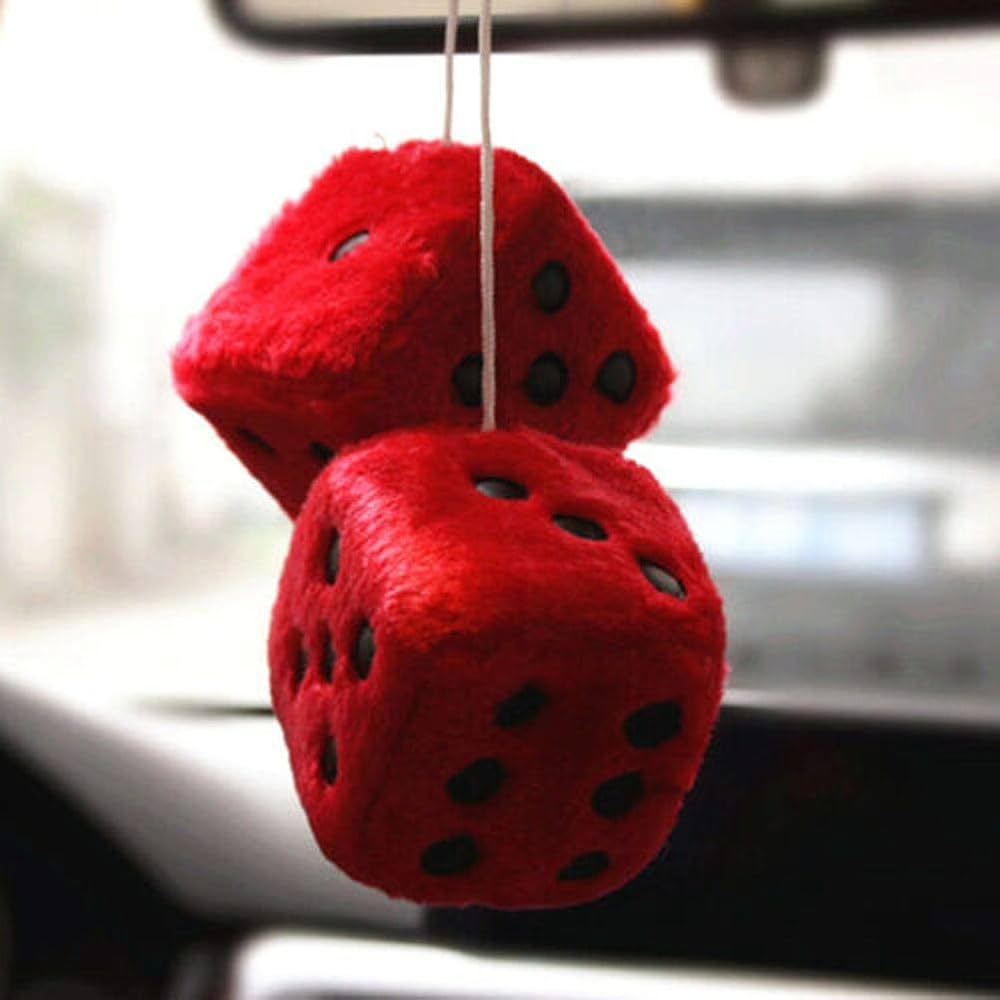 Dés en peluche rétro
