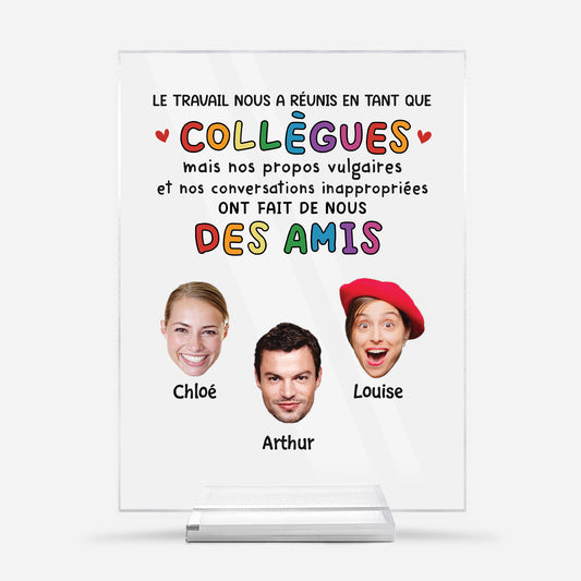 5149RFR1 plaque en acrylique personnalise avec visage le travail nous a reunis 5149r3lzo