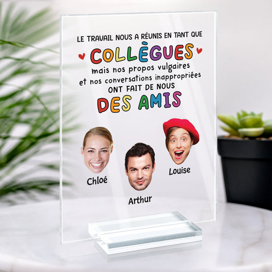 5149RFR2 plaque en acrylique personnalise avec visage le travail nous a reunis 5149r3lzo