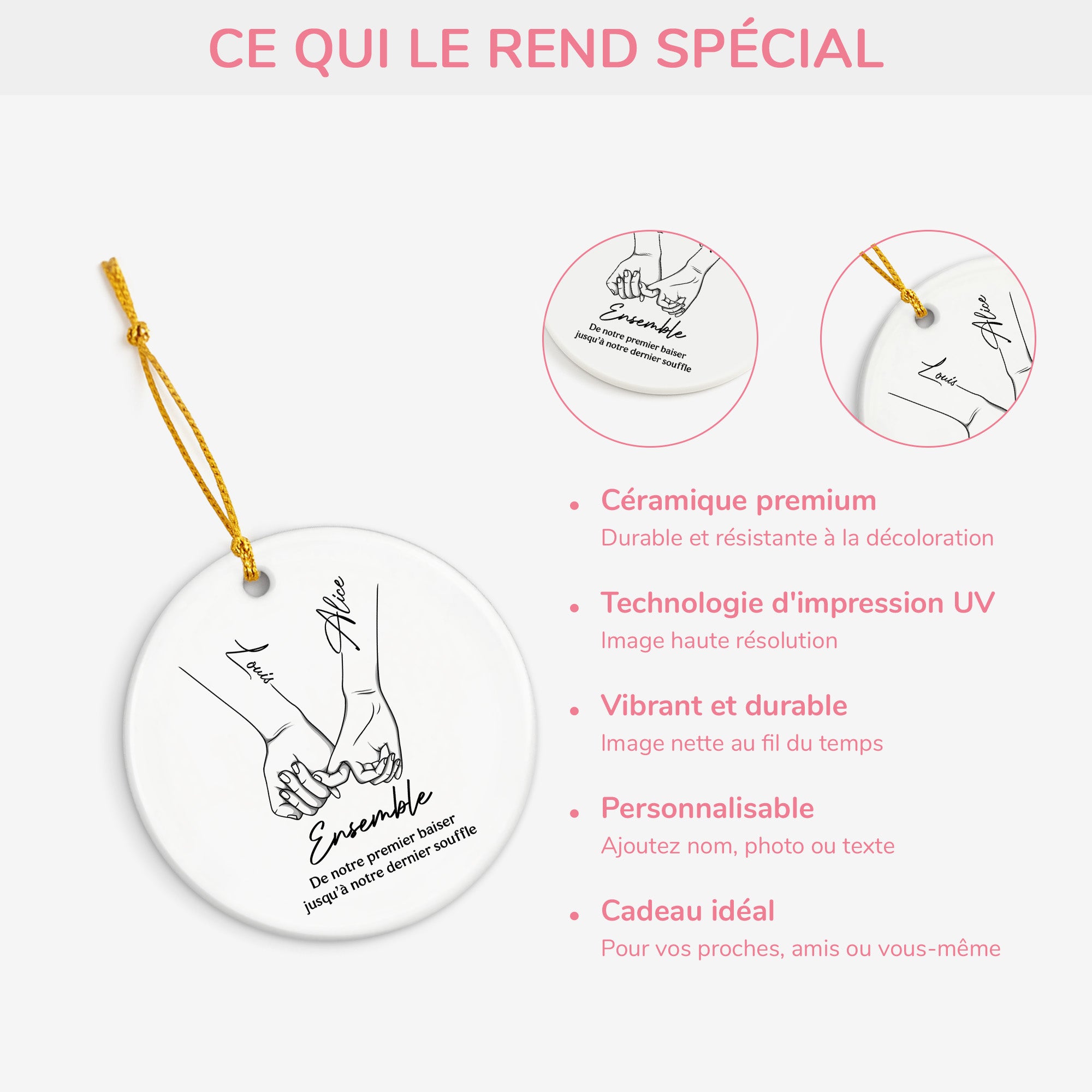 5150OFR4 ornement ceramique personnalise couple ensemble 5150otqng