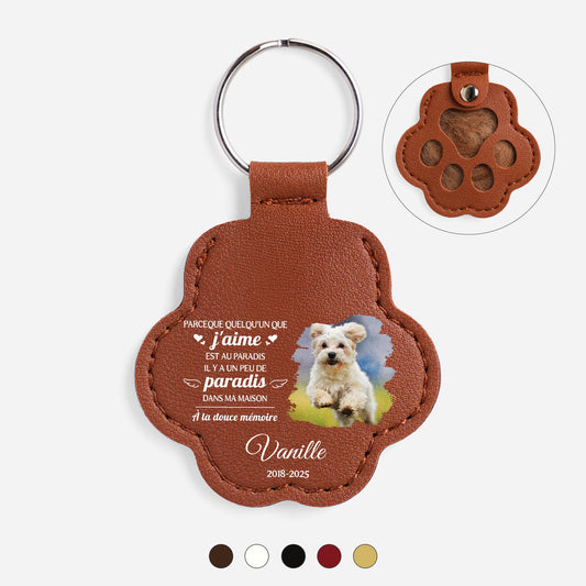 5154AFR1 porte cle poil chien chat personnalise photo commemorative mon amour au ciel 5154ajtpnc