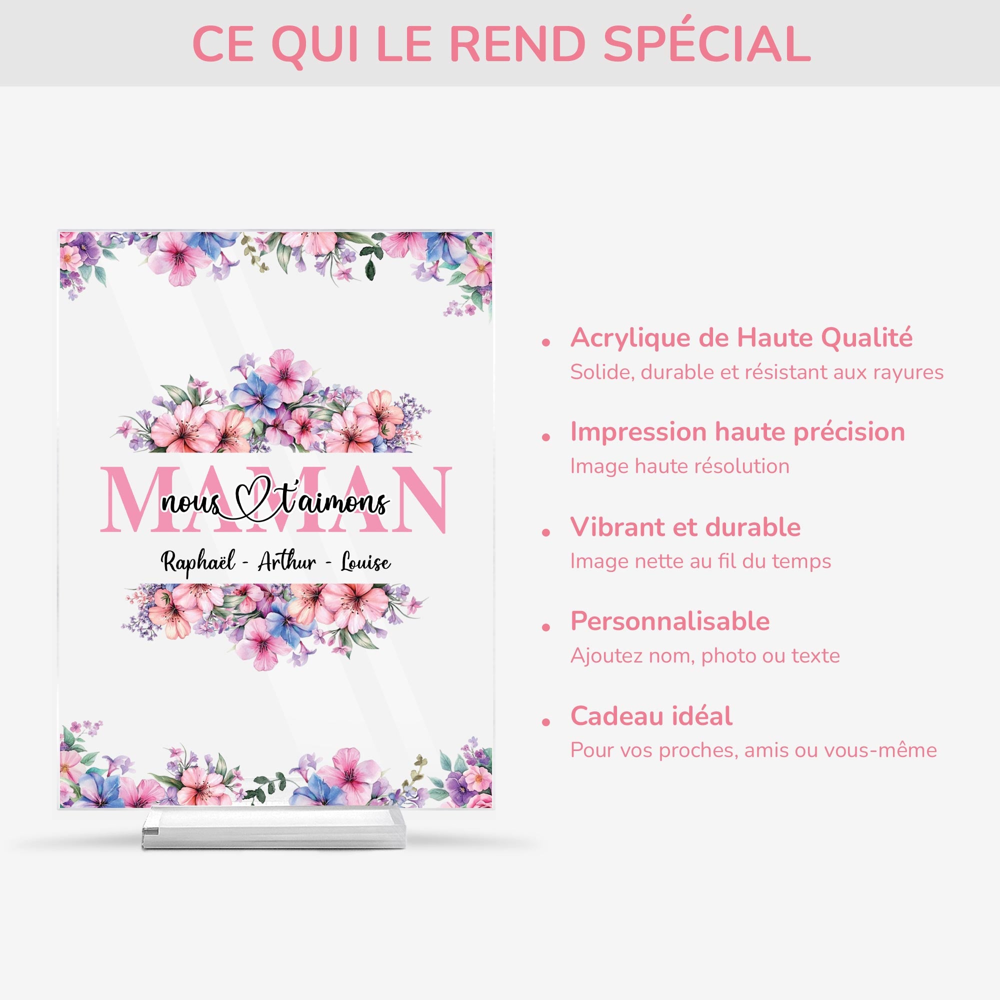 5156RFR5 plaque en acrylique personnalisee pour maman nous taimons 5156rkuaa