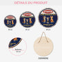 5160QFR3 plaque en bois personnalisee a suspendre zone patrouillee avec chat 5160qkgmd