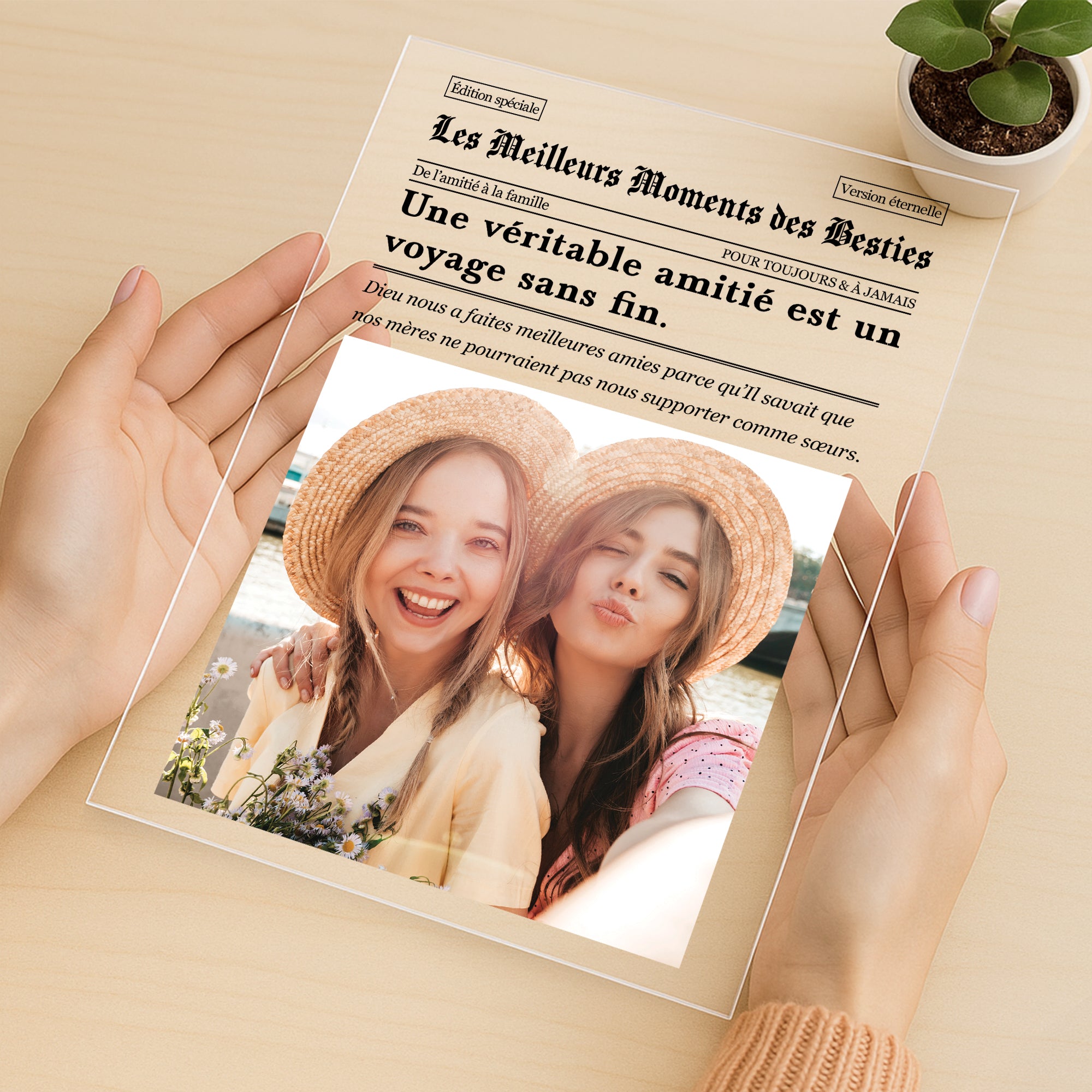 5164RFR3 plaque en acrylique personnalisee le journal des meilleures amies 5164rkinf