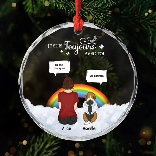 5174OFR1 ornement en verre personnalise commemoratif avec chien je suis toujours avec toi 5174o8vzc