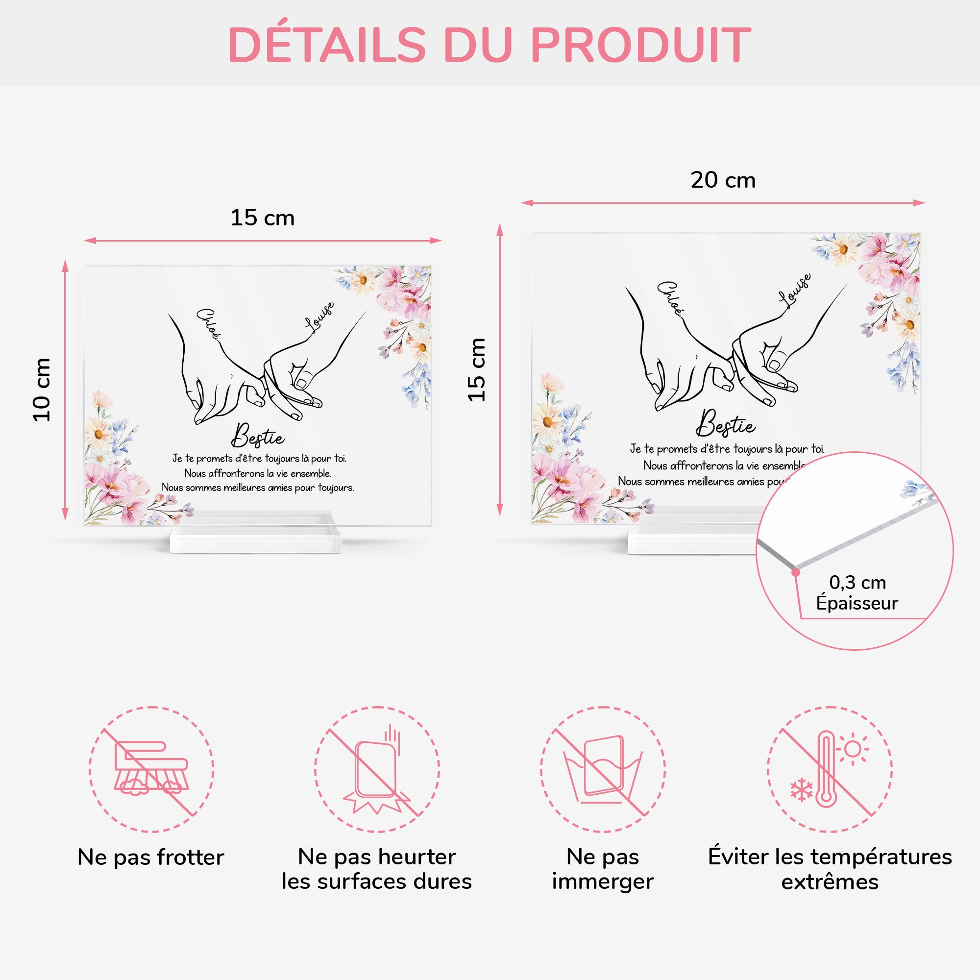 5177RFR4 plaque en acrylique personnalisee meilleure amie bestie 5177r6lqa
