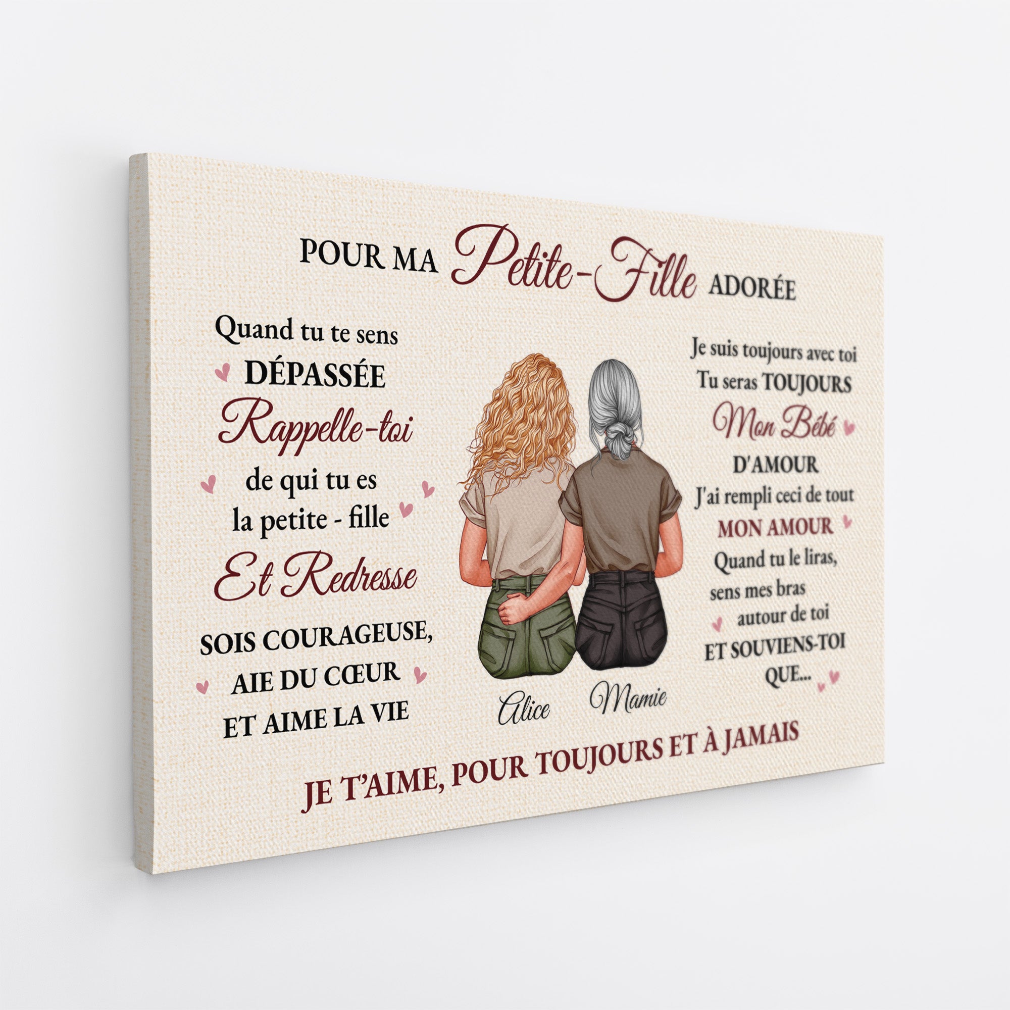 5182CFR2 toile personnalisee maman a ma belle fille 5182c6v5a