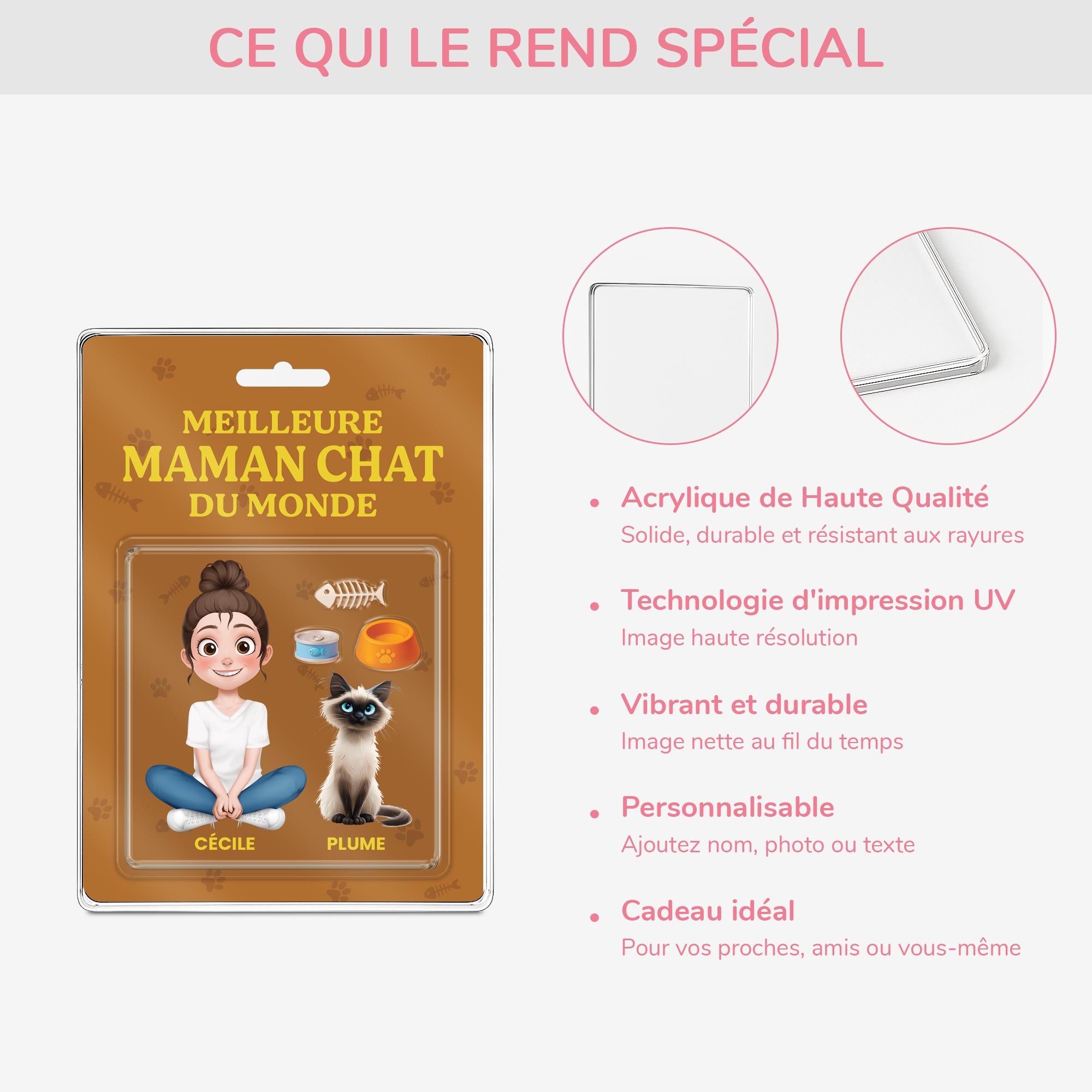 5183RFR4 plaque en acrylique personnalisee meilleur papa chat 5183r6yad