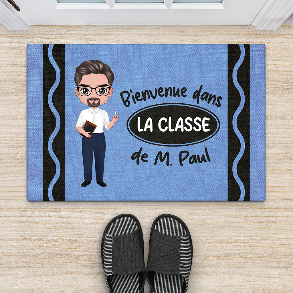 5192DFR2 paillasson personnalise pour maitresse bienvenue dans la classe version y2k 5192d3qtt