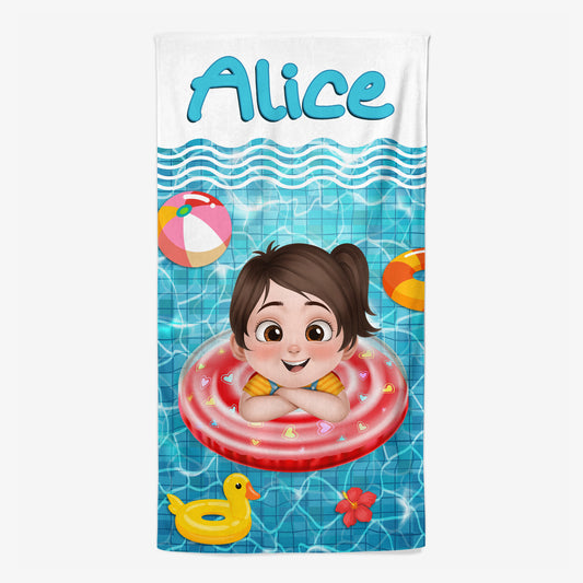 5196BFR1 serviette de plage personnalise pour enfant design cartoon mignon 5196b8gnk