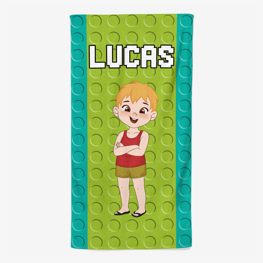 5226BFR1 serviette de plage personnalise pour enfant design lego 5226bt6mk