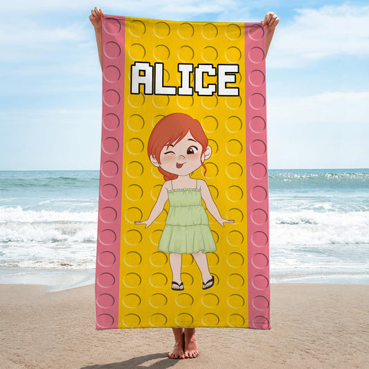 5226BFR2 serviette de plage personnalise pour enfant design lego 5226bt6mk