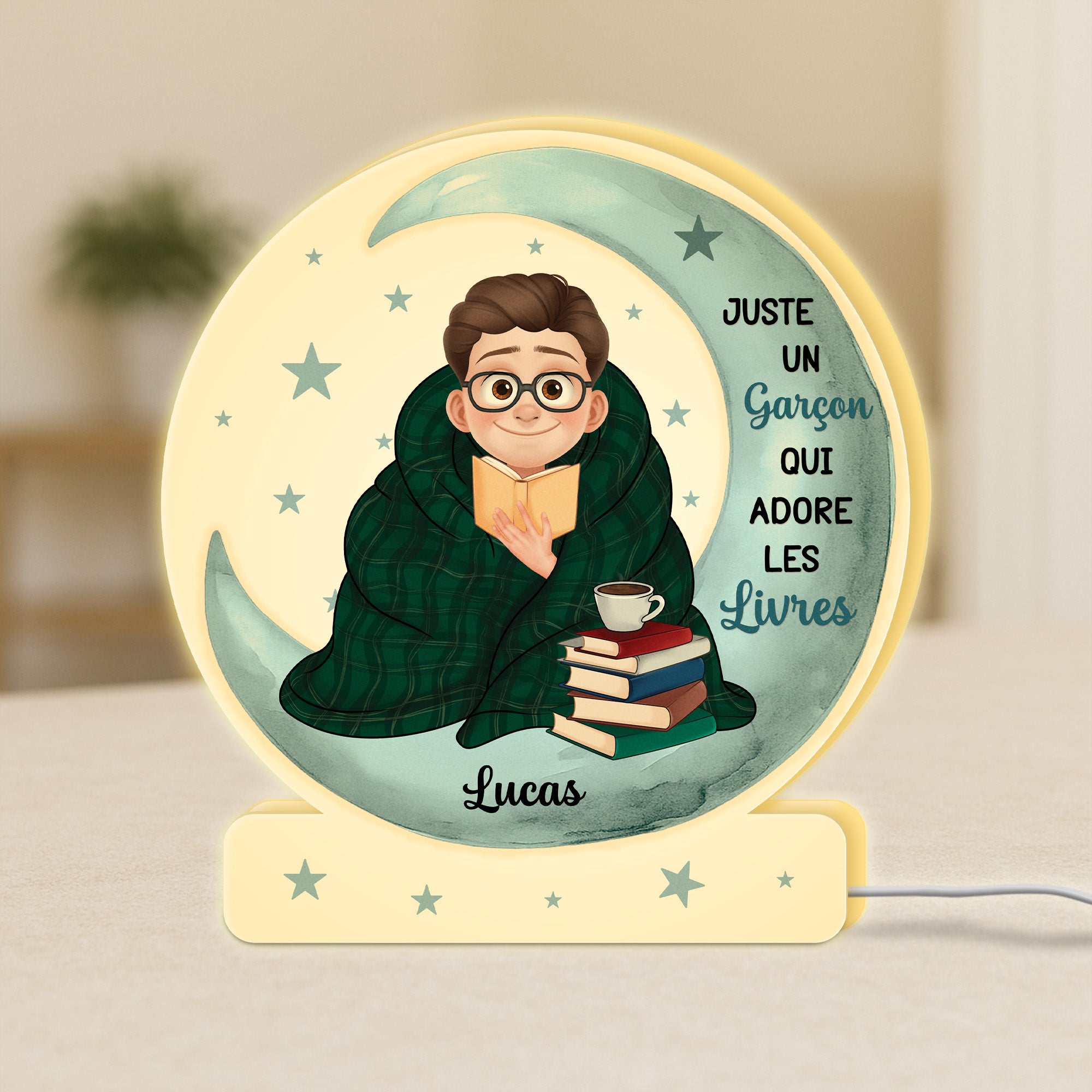 5229LFR1 veilleuse personnalisee juste une fille qui aime les livres 5229lkvtb