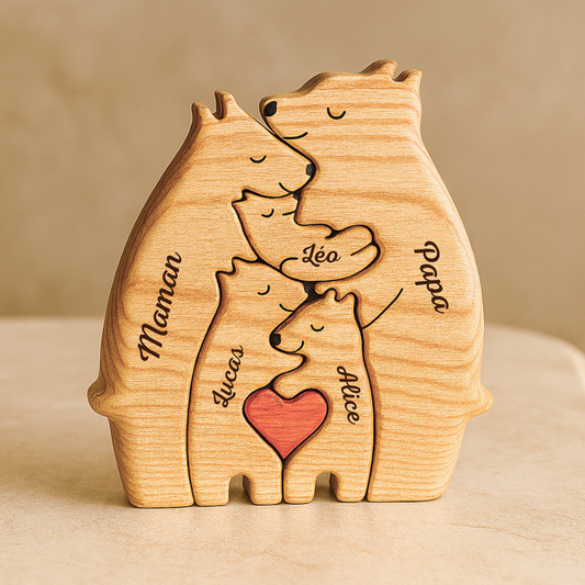 5245QFR2 puzzle en bois personnalise avec prenoms famille ours 5245q_1be5987d 2820 4468 832e c1ae5a6ca974