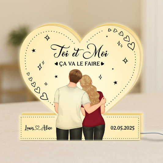 5250LFR1 lightbox personnalisable pour couple toi et moi 5250ltlng