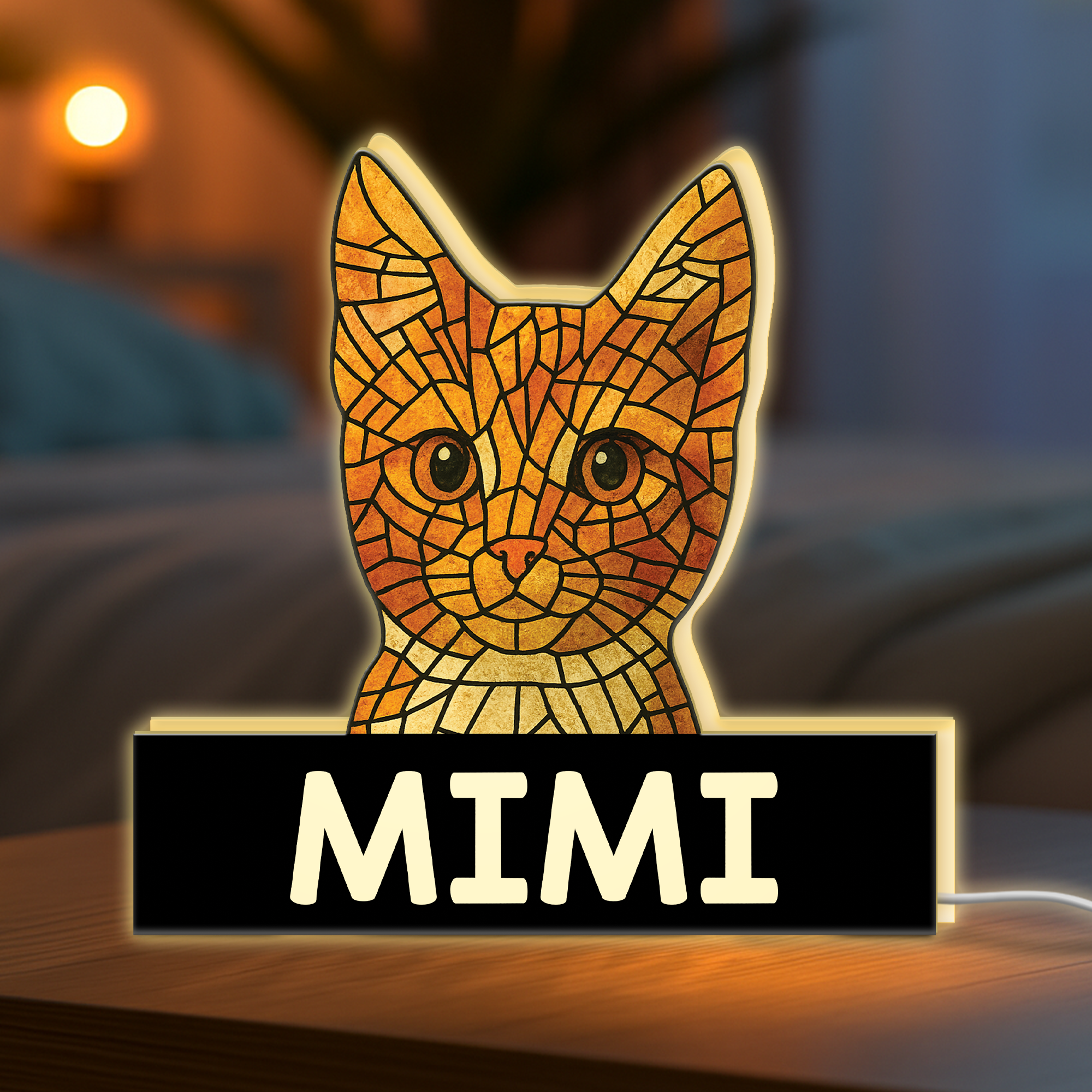 5253LFR2 lightbox personnalisable chien style vitrail 5253l3n5c