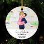 5254OFR1 ornement ceramique personnalise couple fiances avec carte geographique 5254oku7g