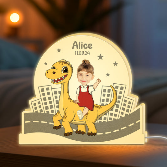 5257LFR2 lightbox personnalisable pour enfant avec visage et dinosaure 5257ltutk