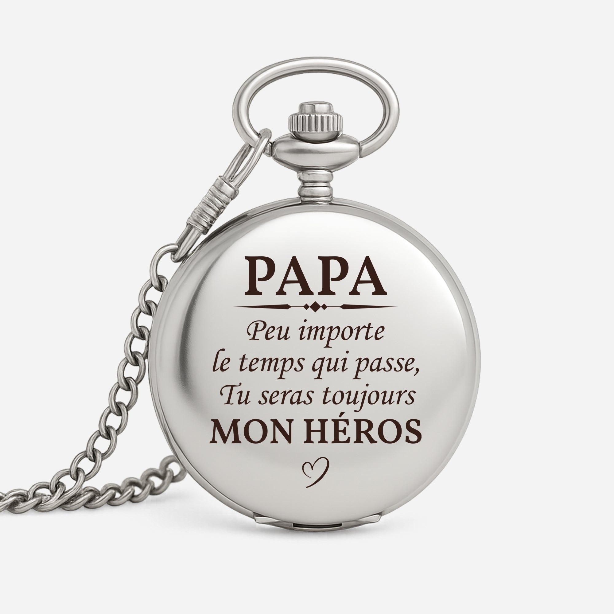 5258OFR1 montre de poche personnalisable papa toujours mon heros 5258o3qmb