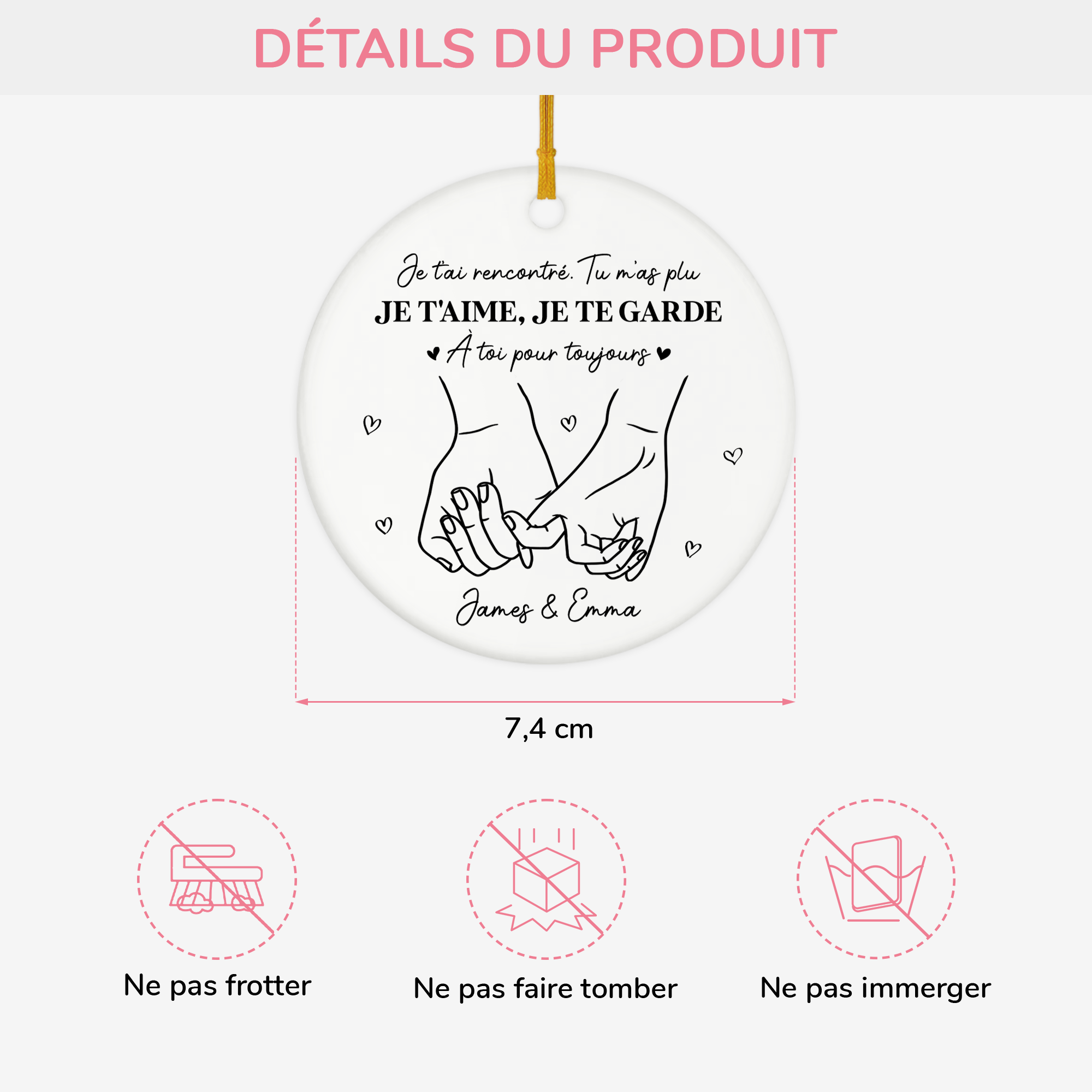 5259OFR3 ornement ceramique personnalisable pour couple a toi pour toujours 5259o8v0g