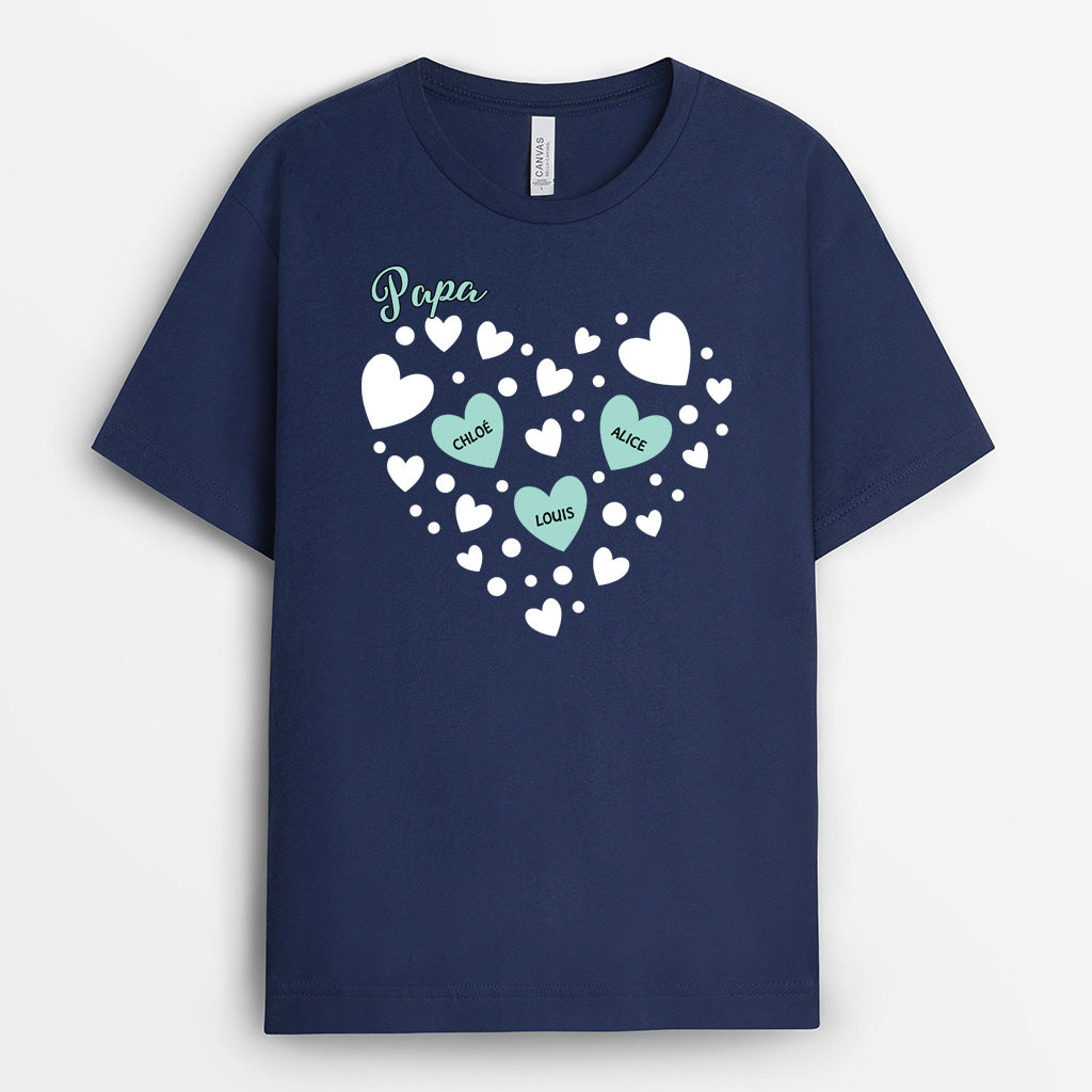 5264AFR2 tee shirt personnalise maman et ses petites coeurs 5264a3yaa