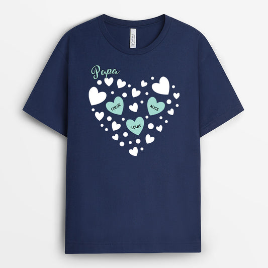 5264AFR2 tee shirt personnalise maman et ses petites coeurs 5264a3yaa