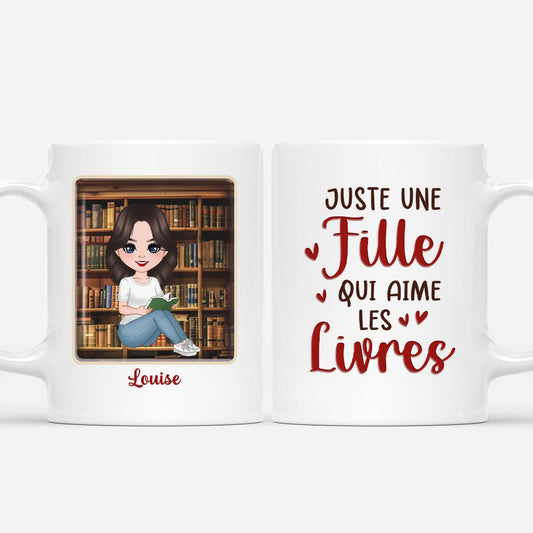 5271MFR1 mug personnalise femme juste une fille qui aime les livres 5271m3maa