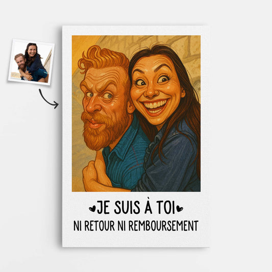 5273CFR1 toile personnalisee couple humour ni retour ni remboursement 5273c3m5g_174b301a 9a63 4d2d 86b9 4fb1fd25a502