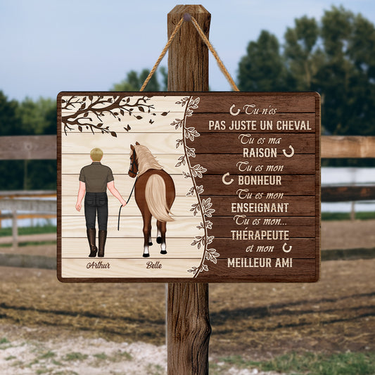5299QFR2 plaque en bois personnalisee pour femme pas juste un cheval 5299qtvzu