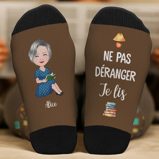 5301JFR2 chaussettes personnalisees femme ne pas deranger je lis 5301j8taa