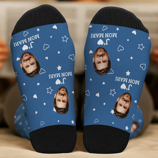 5302JFR2 chaussettes personnalisees couple jaime ma femmemon mari 5302j8lmg