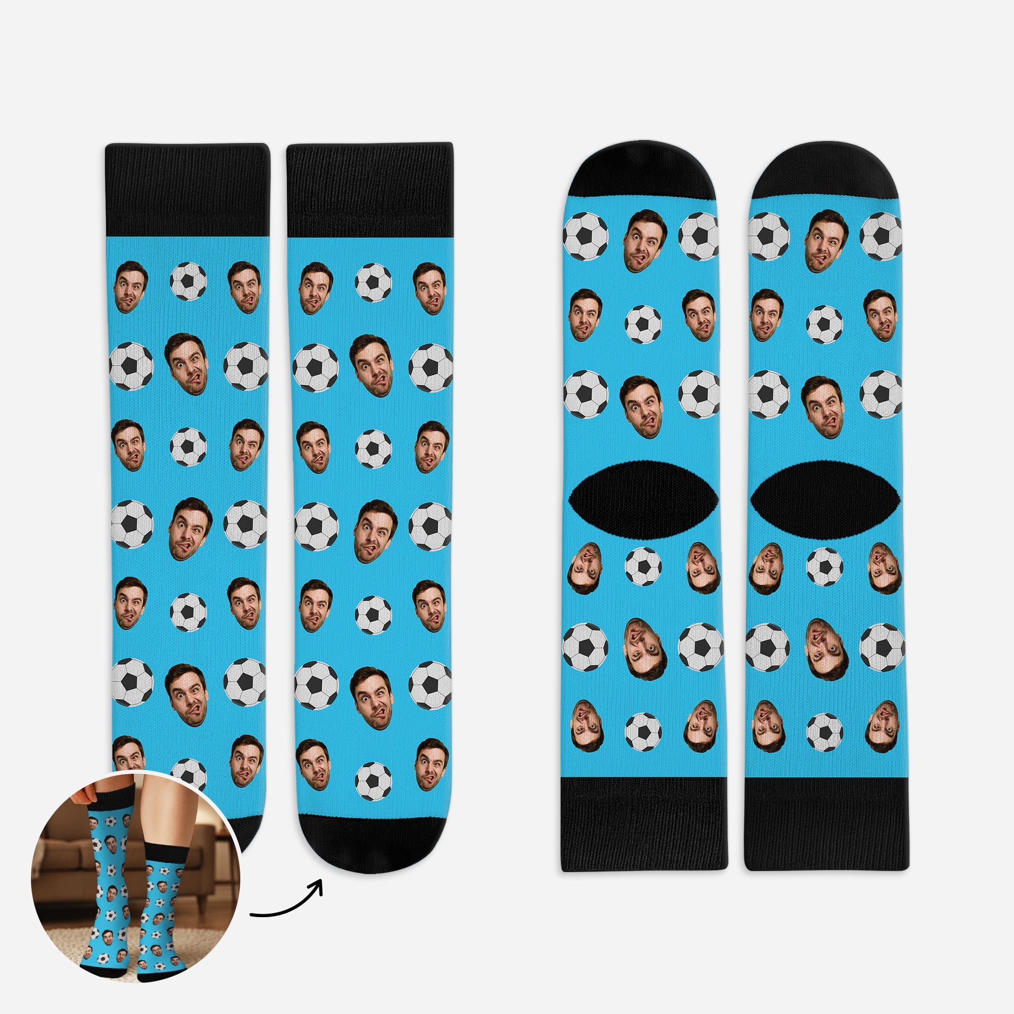 5306JFR1 chaussettes personnalisees avec visage homme sportive avec visage 5306j3lmb