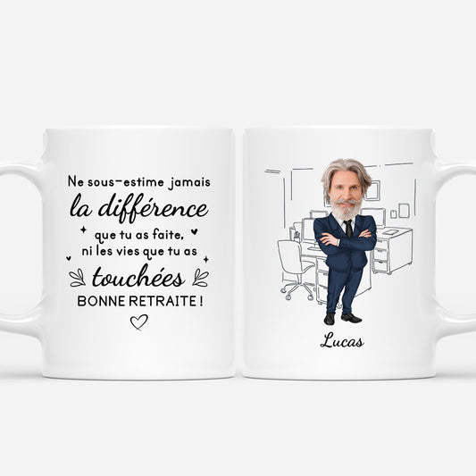 5307MFR1 mug personnalise collegue homme bonne retraite avec visage 5307m3tmo