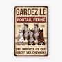 5308EFR2 plaque en metal personnalisee avec cheval gardez le portail ferme 5308e3vmu
