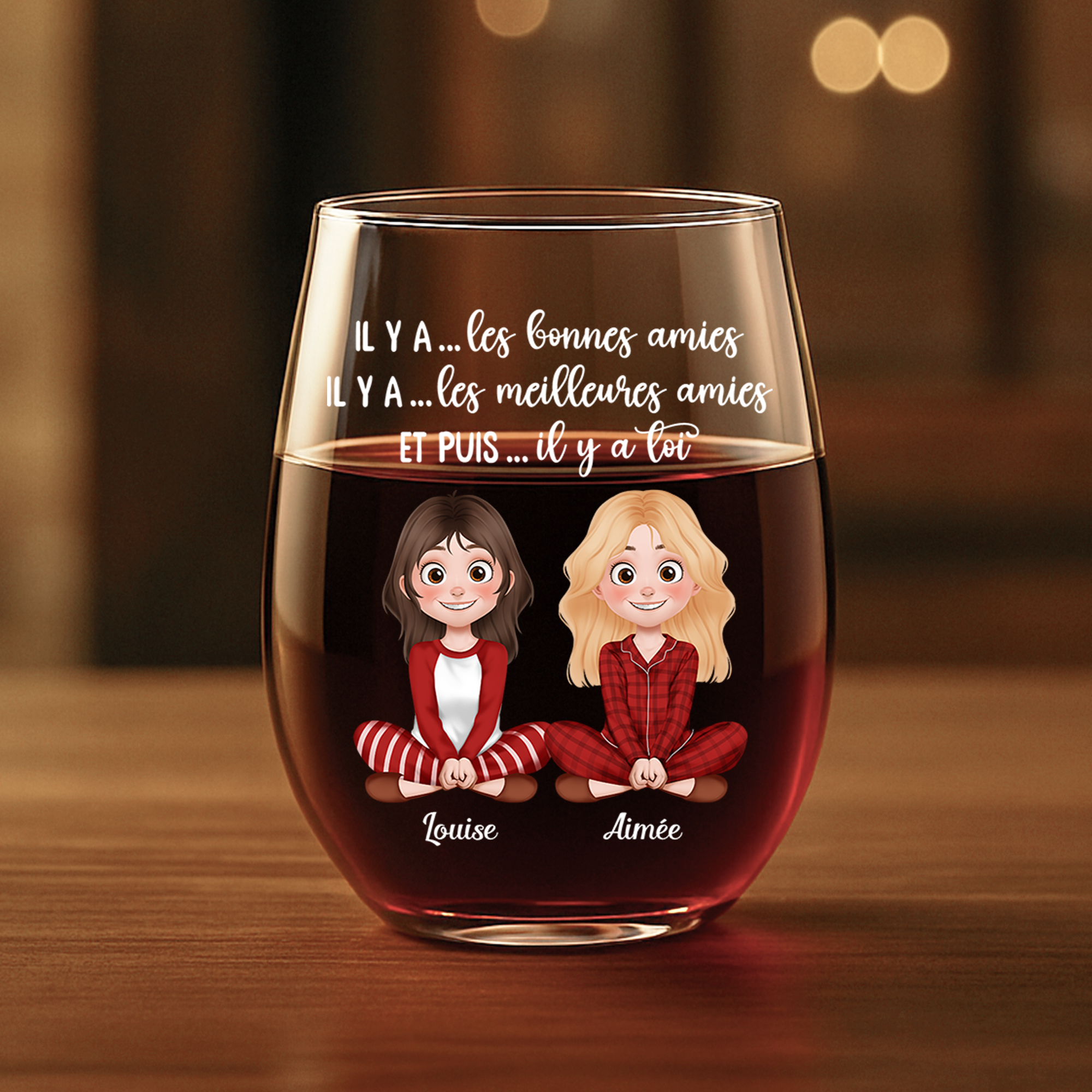 5311IFR1 verre a vin sans pied personnalise il y a une bonne amie 5311i6v5f