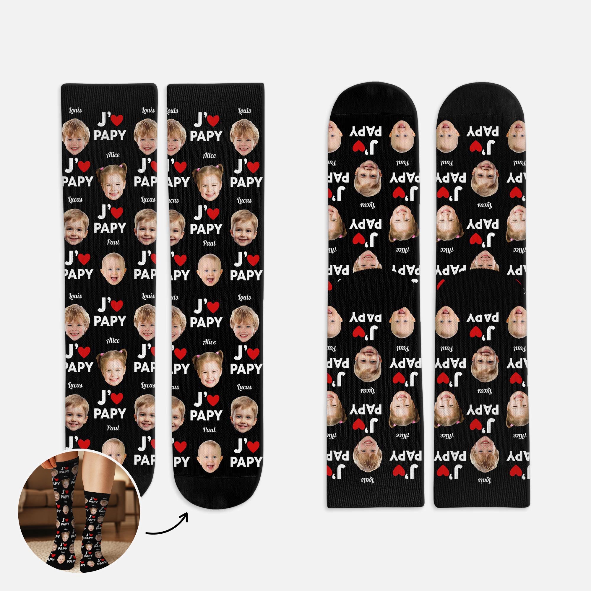 5315JFR1 chaussettes personnalisees avec visages jaime papy 5315jtiab