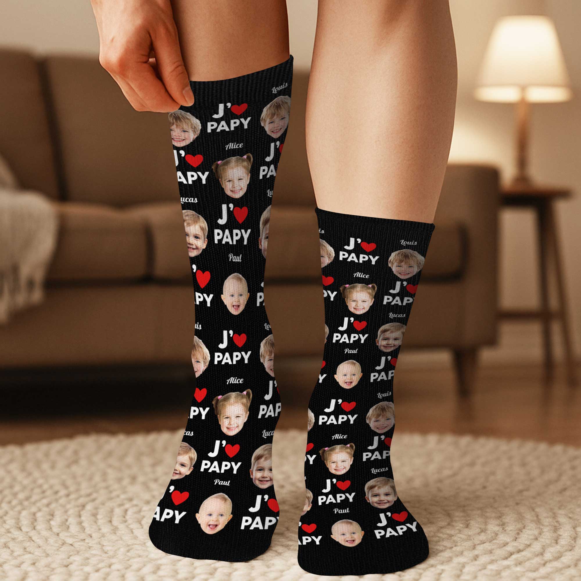 Chaussettes Personnalisées Avec Photo - Cadeau Original Saint-Valentin, Fête Des Pères, Anniversaire