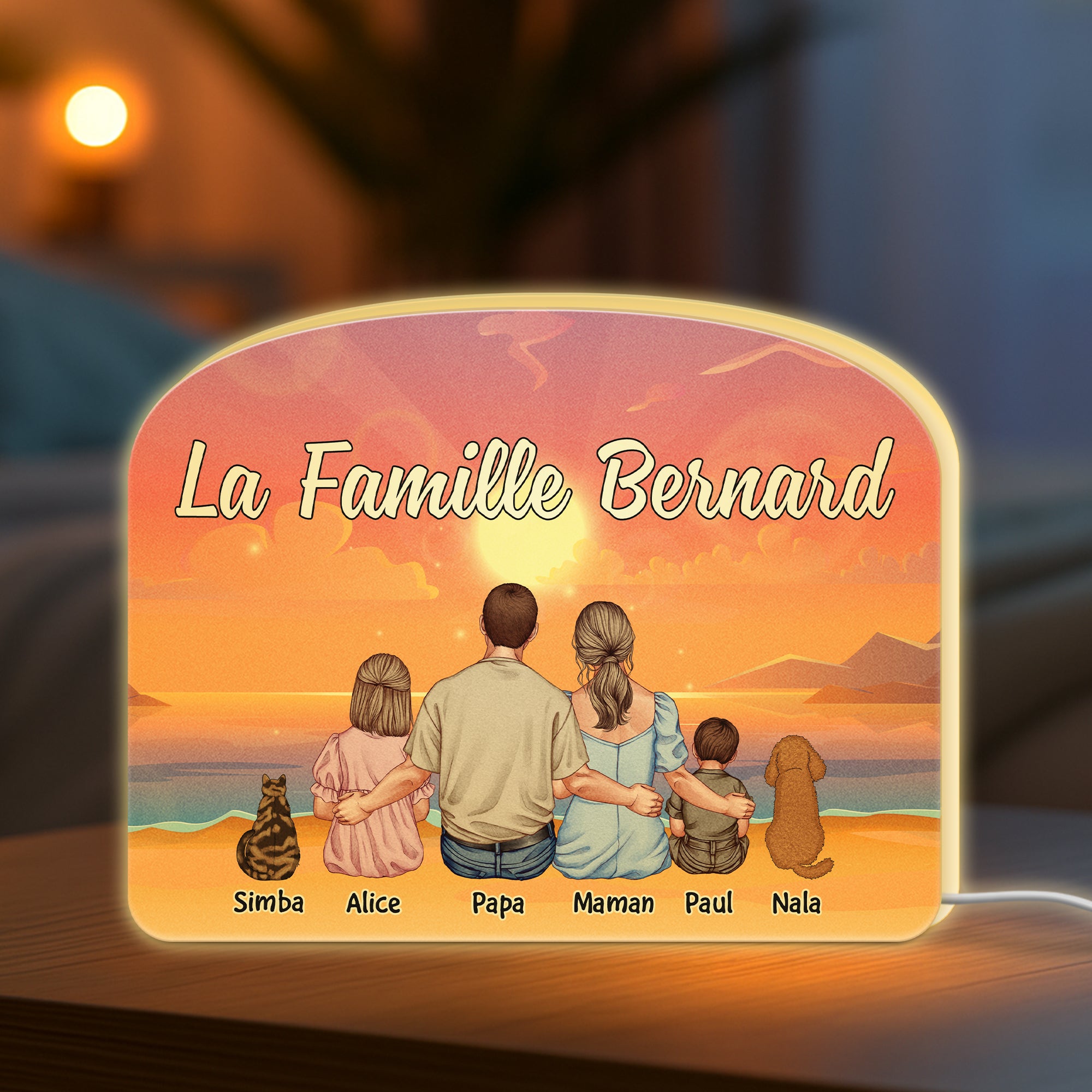 5318LFR2 lightbox personnalisable pour parents famille ensemble 5318lkmni