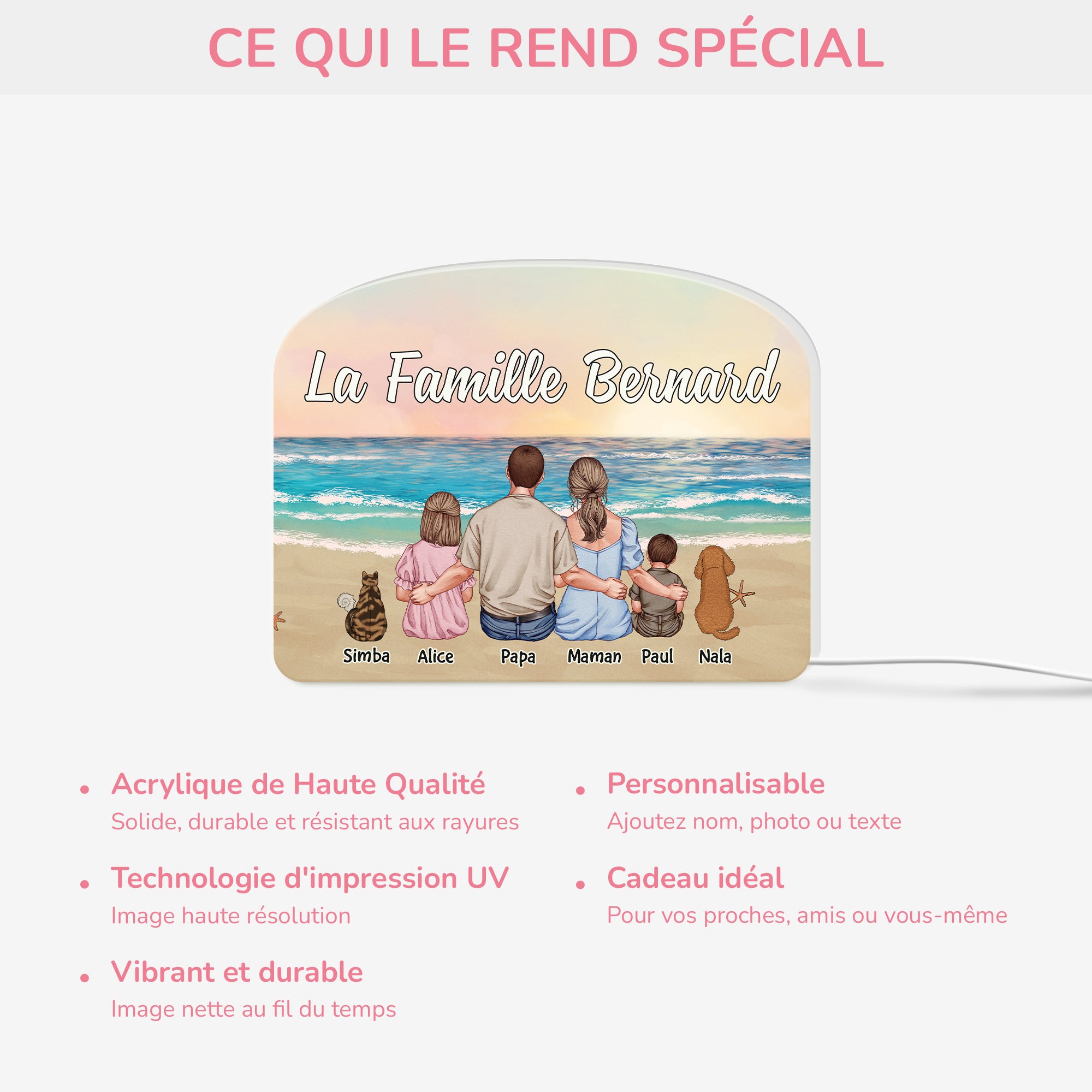 5318LFR4 lightbox personnalisable pour parents famille ensemble 5318lkmni