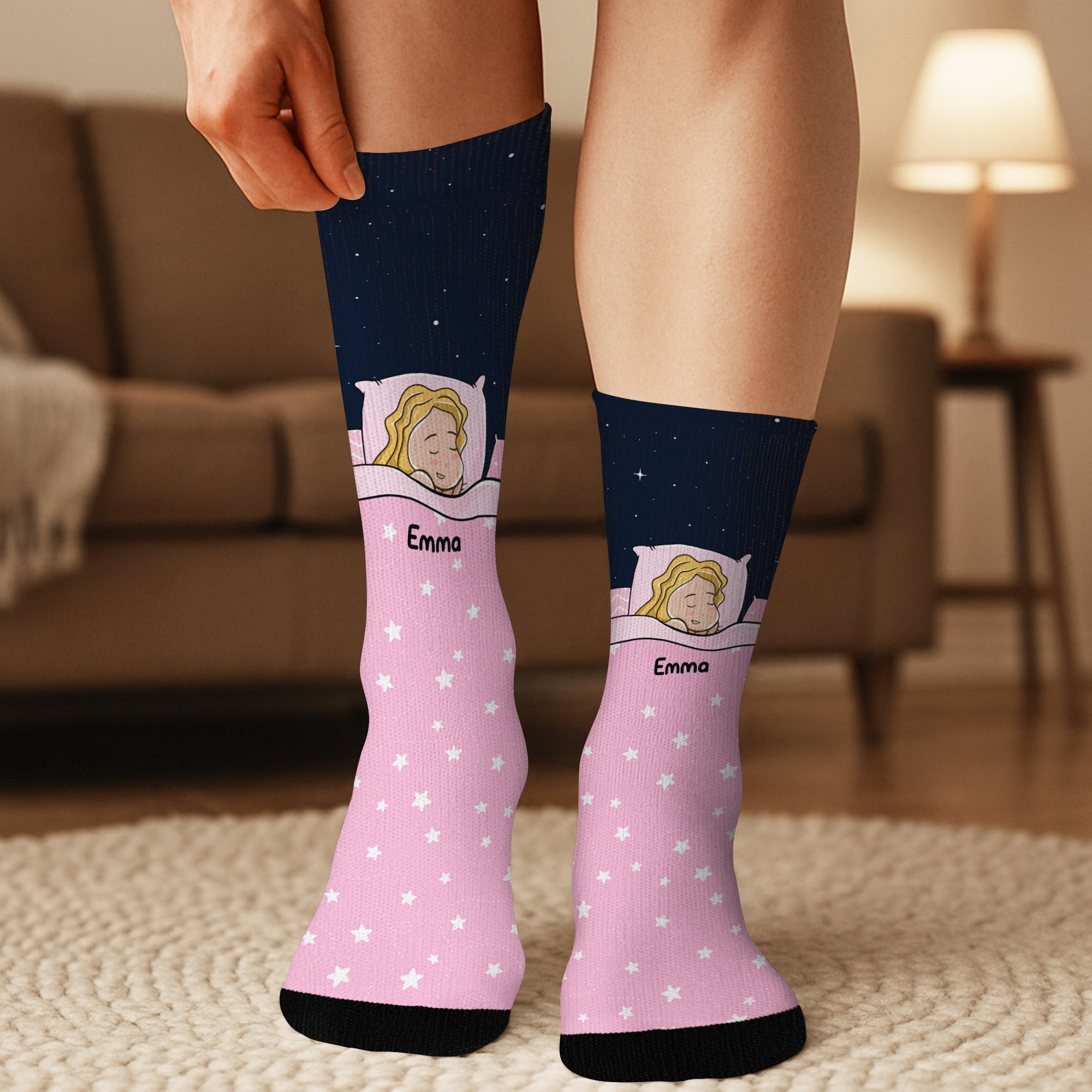 5320JFR3 chaussettes personnalisees humour je ne dors pas 5320J3ZZB