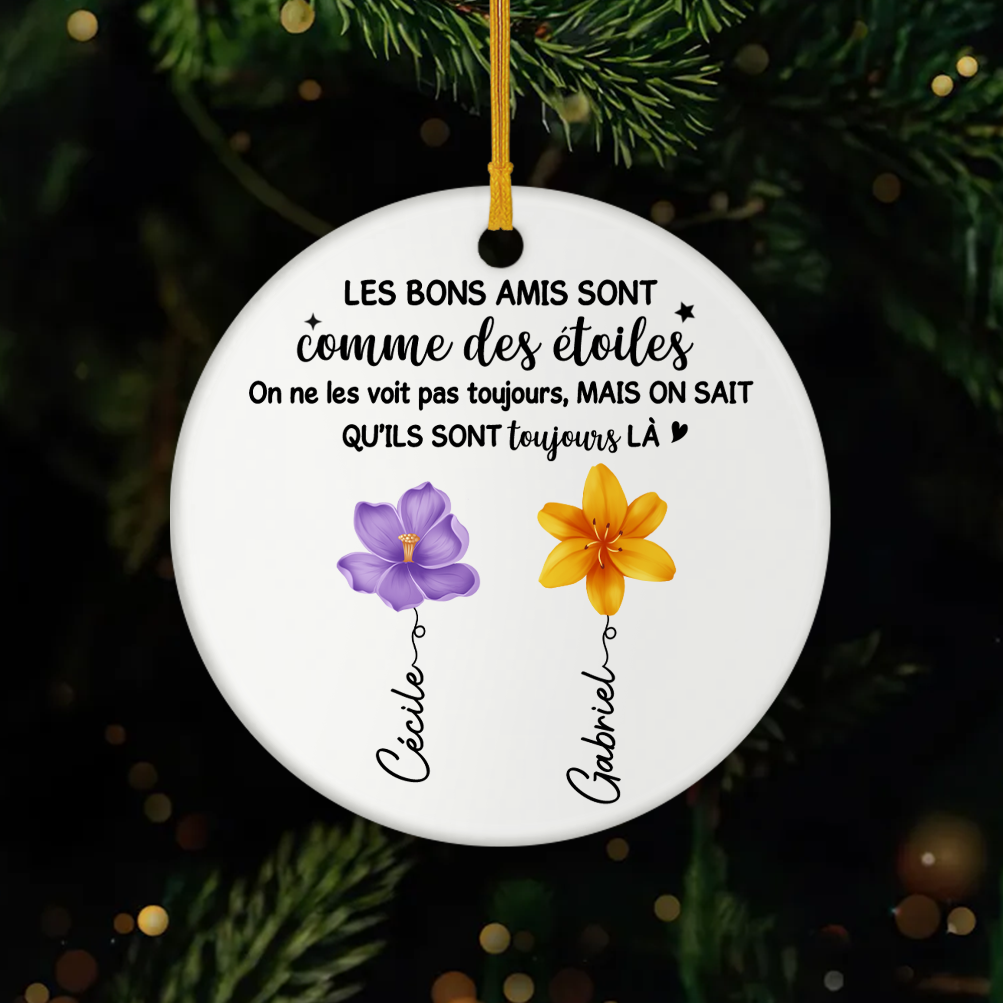 5342OFR1 ornement ceramique personnalise bonnes amies comme des etoiles 5342okv0f