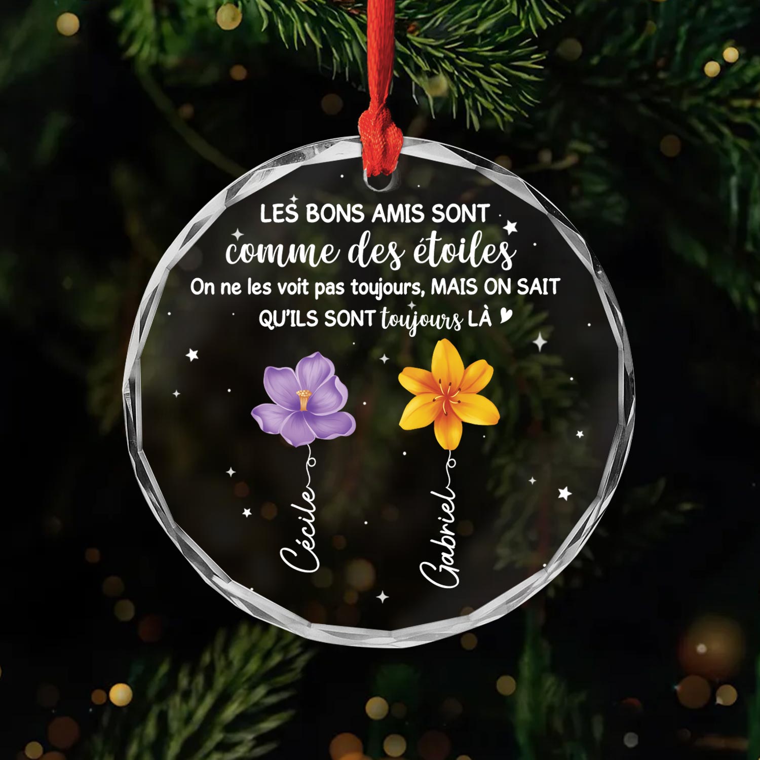 5342OFR1 ornement en verre personnalise bonnes amies comme des etoiles 5342okvaf