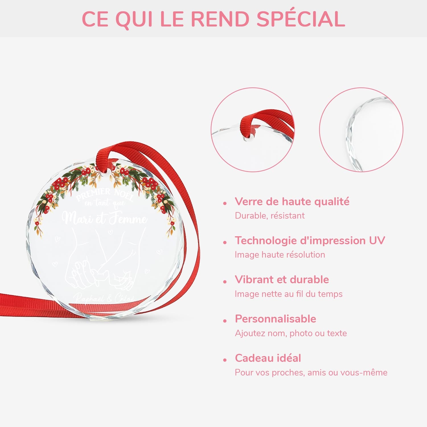 5343OFR4 ornement en verre personnalise premier noel en tant que mari et femme 5343okmag