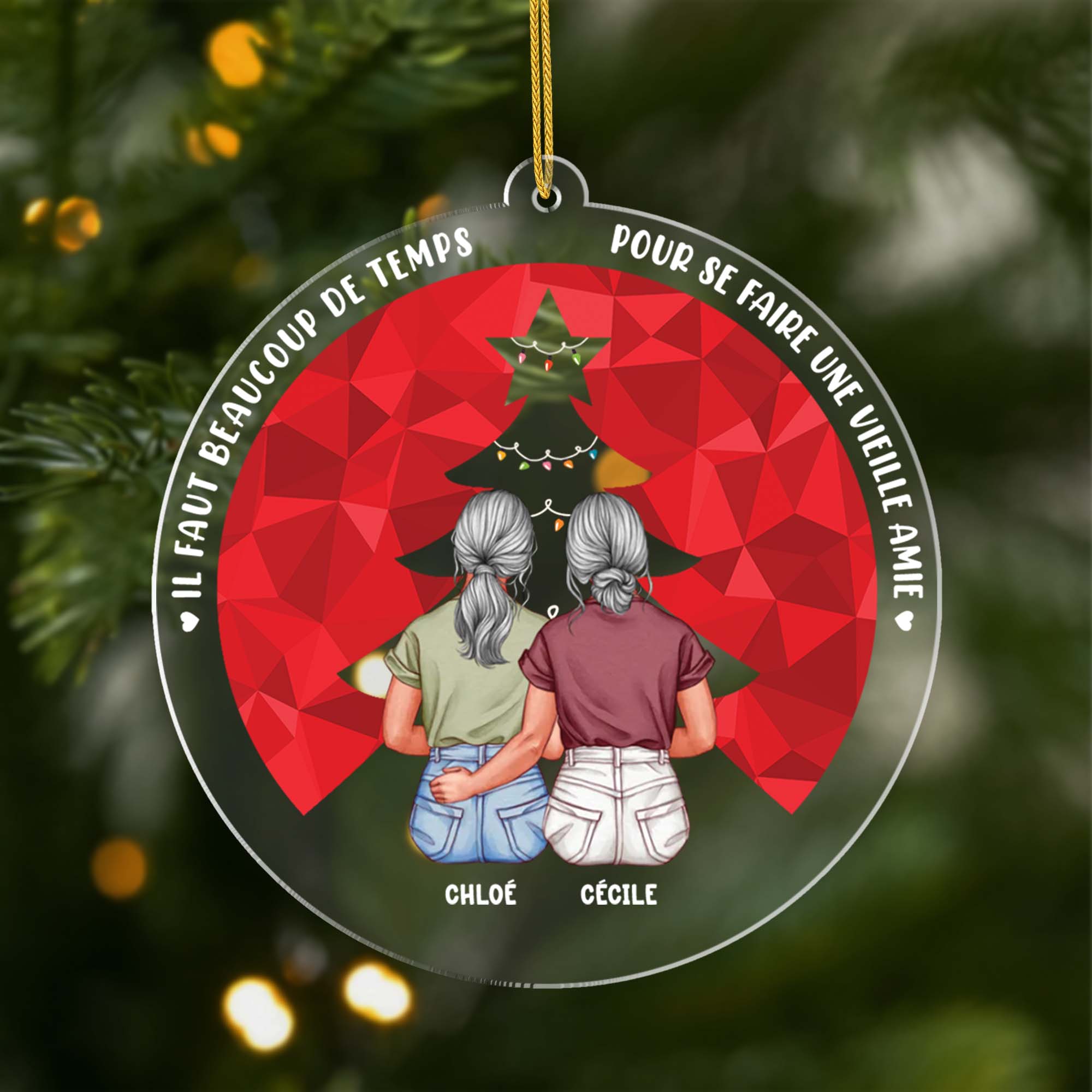 5346OFR1 ornement acrylique personnalise beaucoup de temps faire grandir une vieille amitie noel 5346okq5f