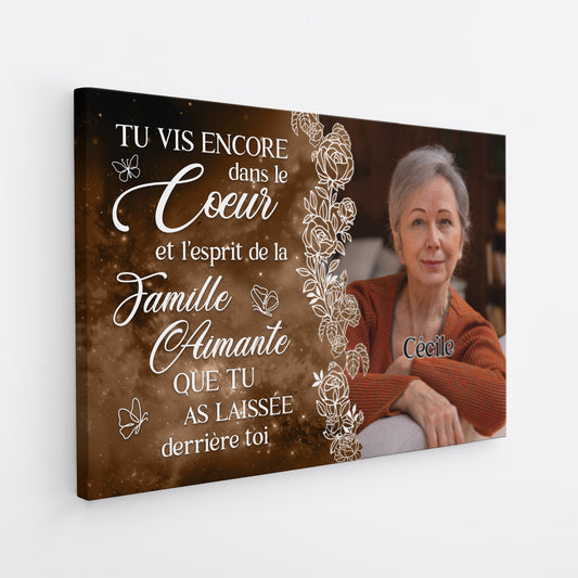 5347CFR2 toile personnalisee commemorative pour perte de papa avec photo tu vis encore 5347c8tqb