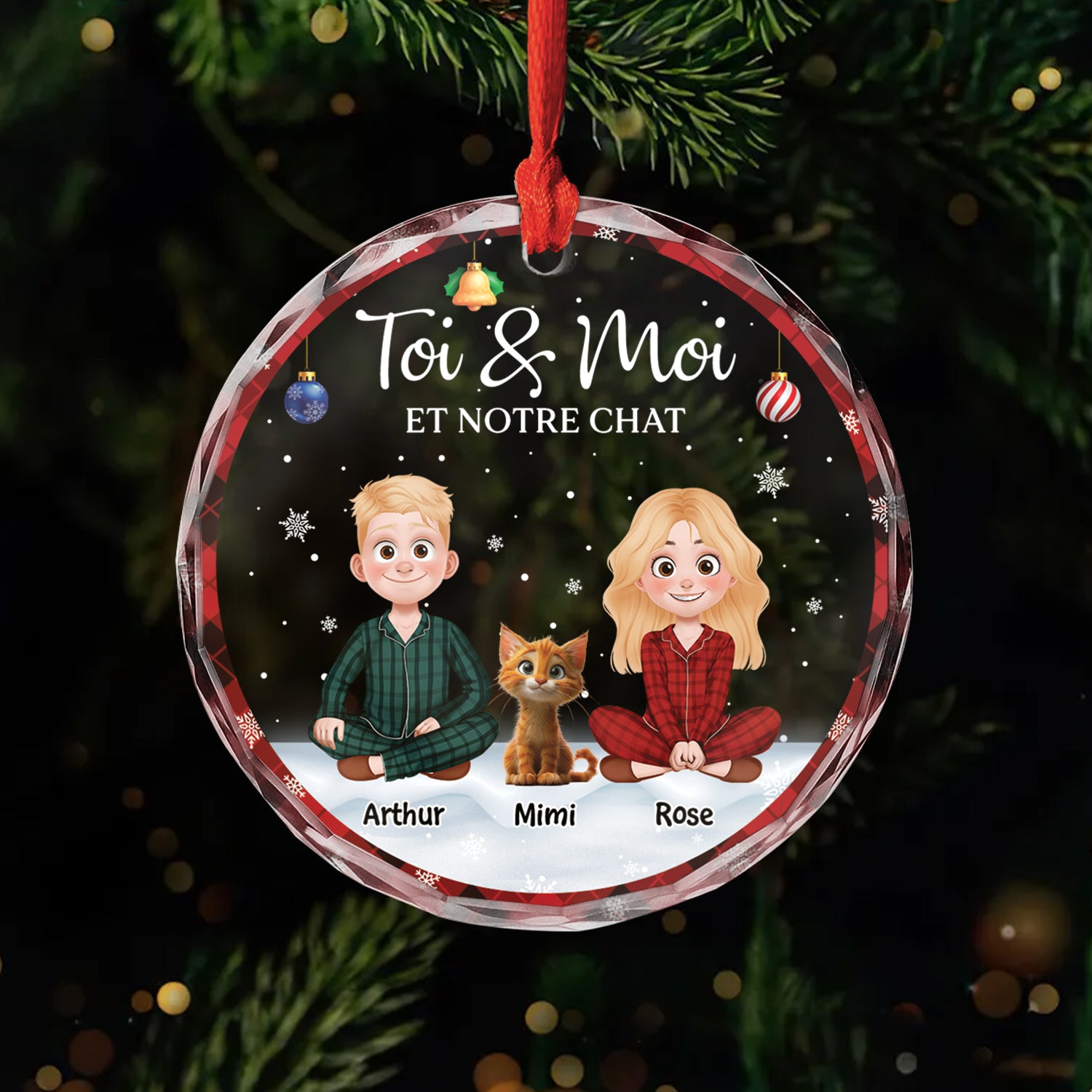5360OFR1 ornement en verre personnalise toi et moi et notre chat 5360okyzd