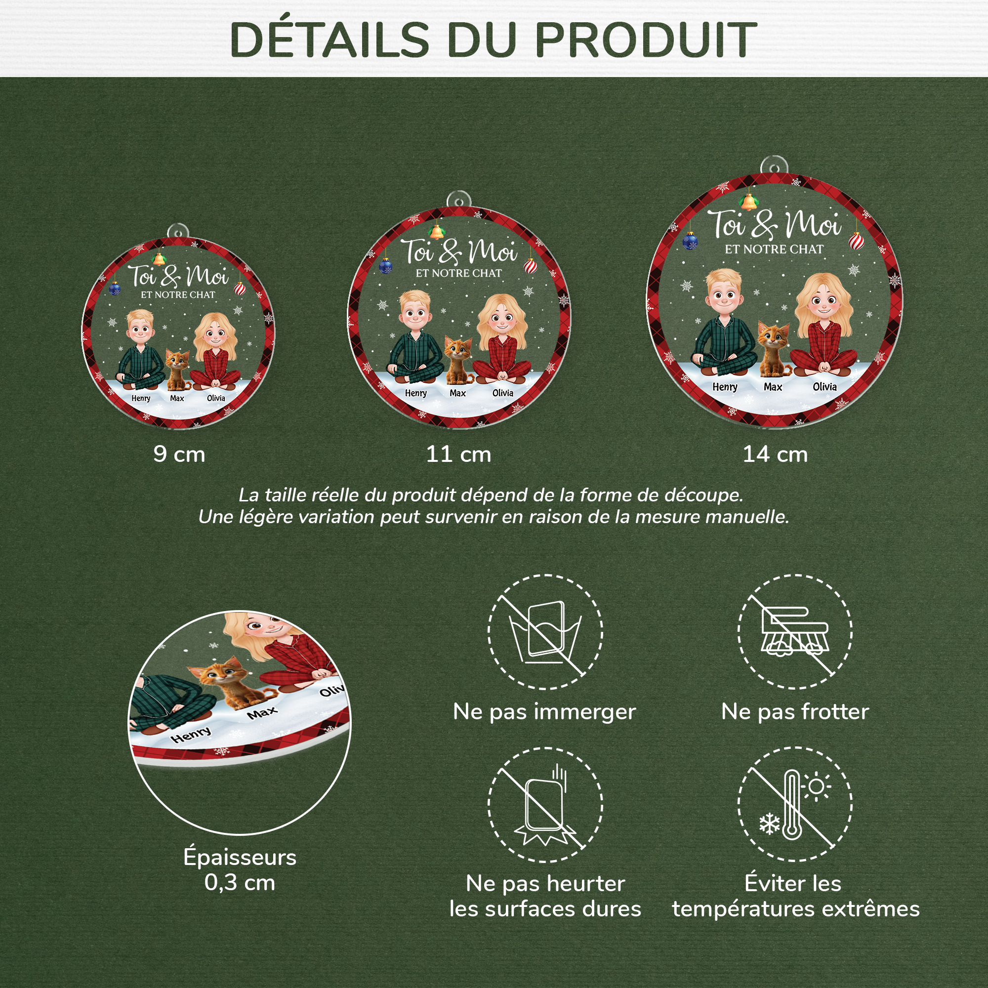 5360OFR3 ornement noel en acrylique personnalise couple toi moi et notre chat 5360okz0d