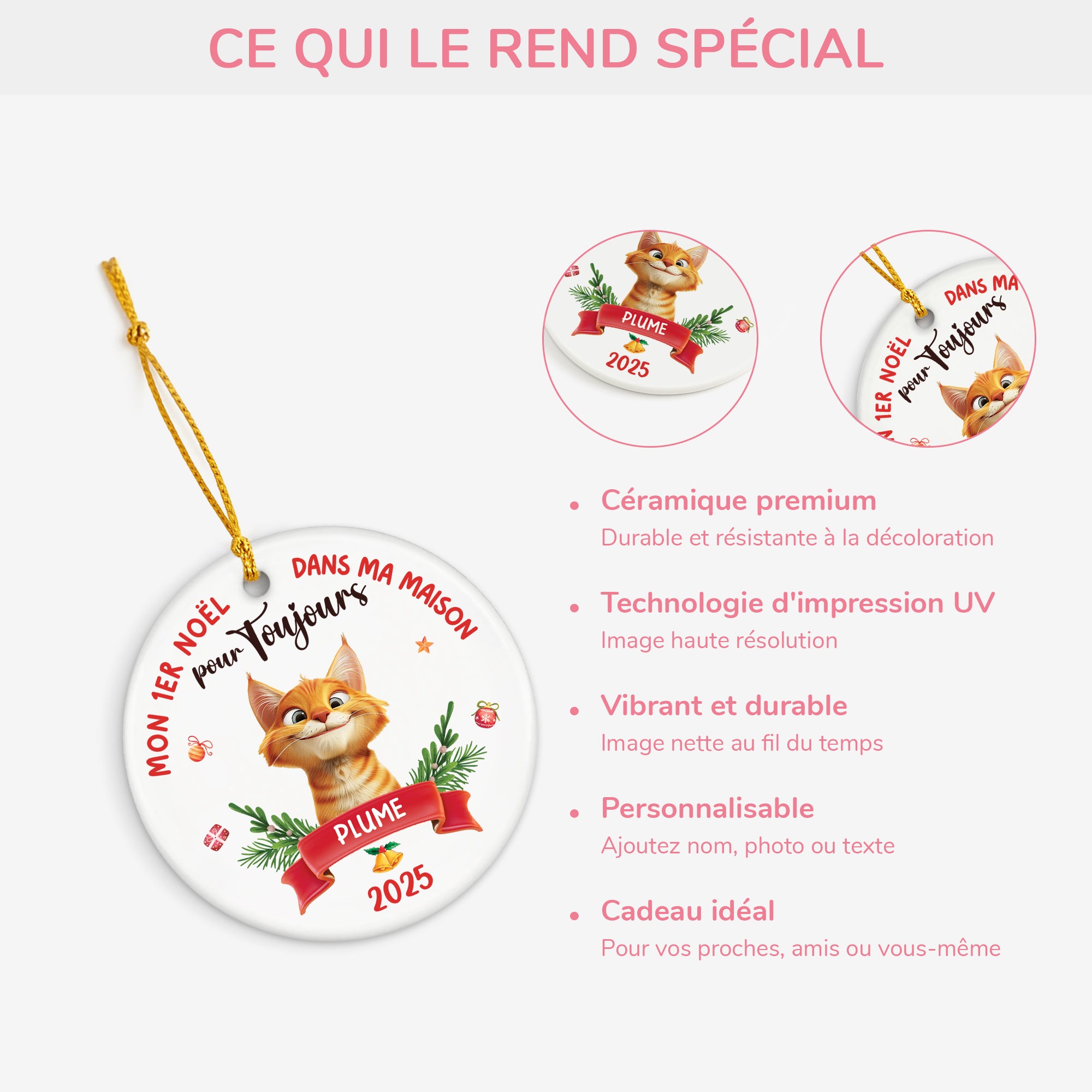 5362OFR4 ornement ceramique personnalise chat mon premier noel dans ma maison pour toujours 5362o8vzd